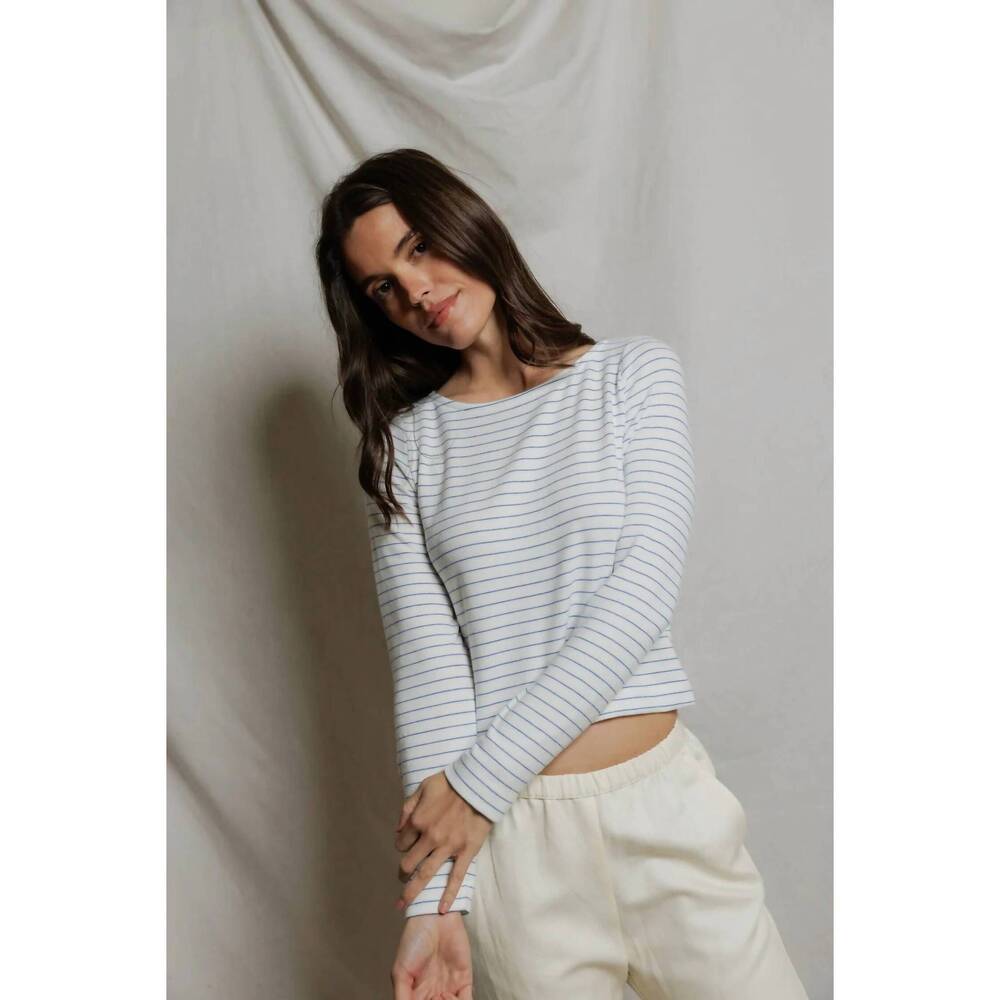 NEW PERFECTWHITETEE ainsely top in pacific stripe